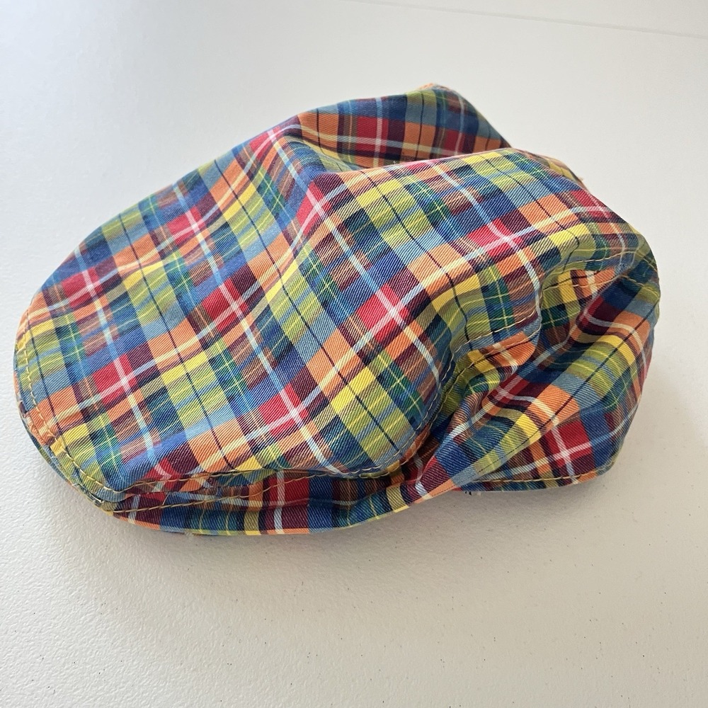 y2k Cremieux colorful madras plaid golfer newsboy hat dad iconic driver cap